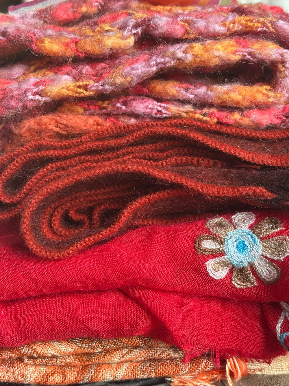 Fall Scarf Lot of 5 | Orange Red Autumn Scarves